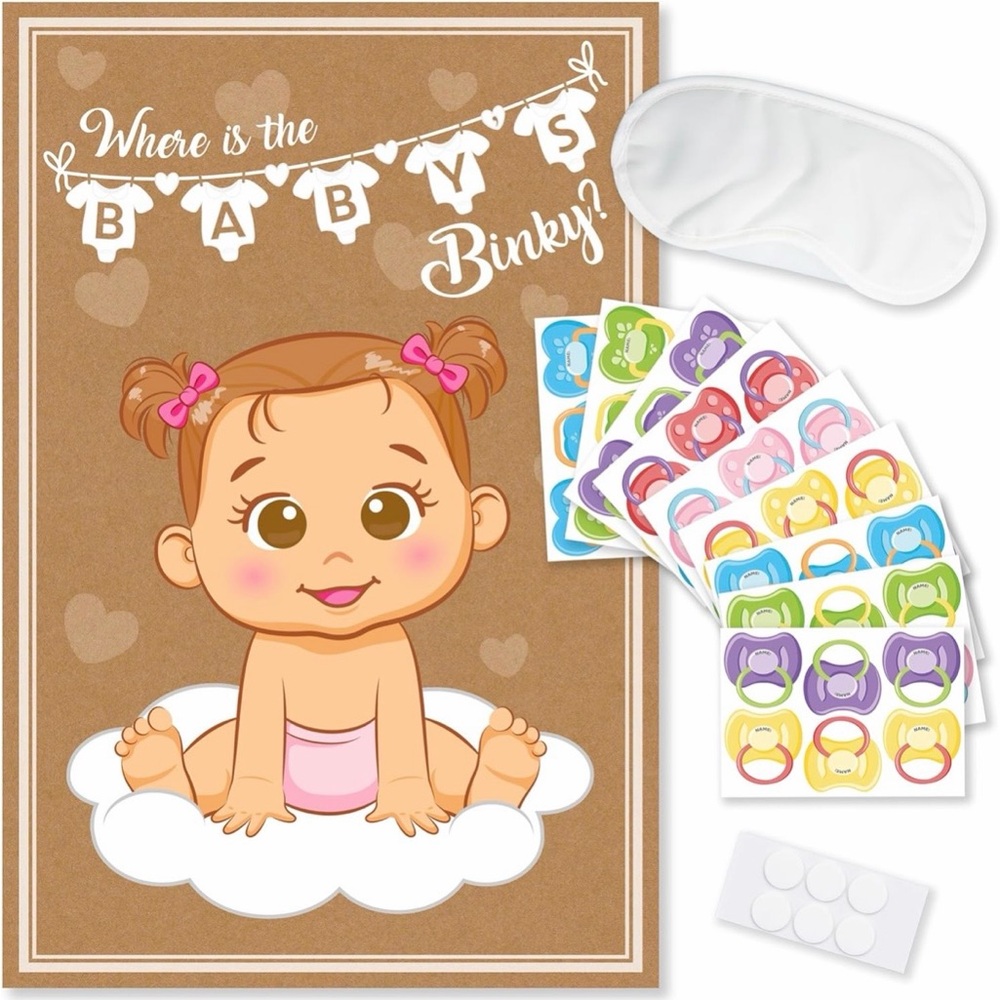 Baby Shower Game Set with Stickers and Who has Baby’s milk scratch off game